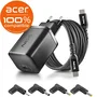 CARGADOR PARED GaN + CABLE 1.5 M USB-C + 4 CLAVIJAS ACER 65W NEGRO NGS